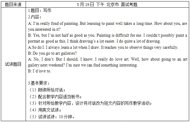 2018上半年高中英語教師資格證面試真題(第二批)考題回顧3