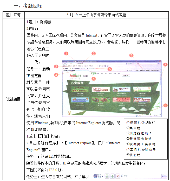 2018上半年小學信息技術教師資格證面試真題(第一批)考題回顧6
