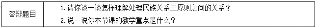 2018上半年高中政治教師資格證面試真題(第四批)考題回顧4
