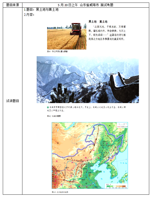2018上半年初中地理教師資格證面試真題(第三批)考題回顧1