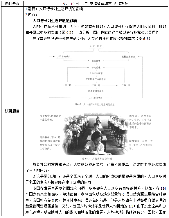 2018上半年高中生物教師資格證面試真題(第二批)考題回顧3